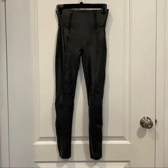Spanx Faux Leather Hip Zip Leggings - Picture 6 of 7